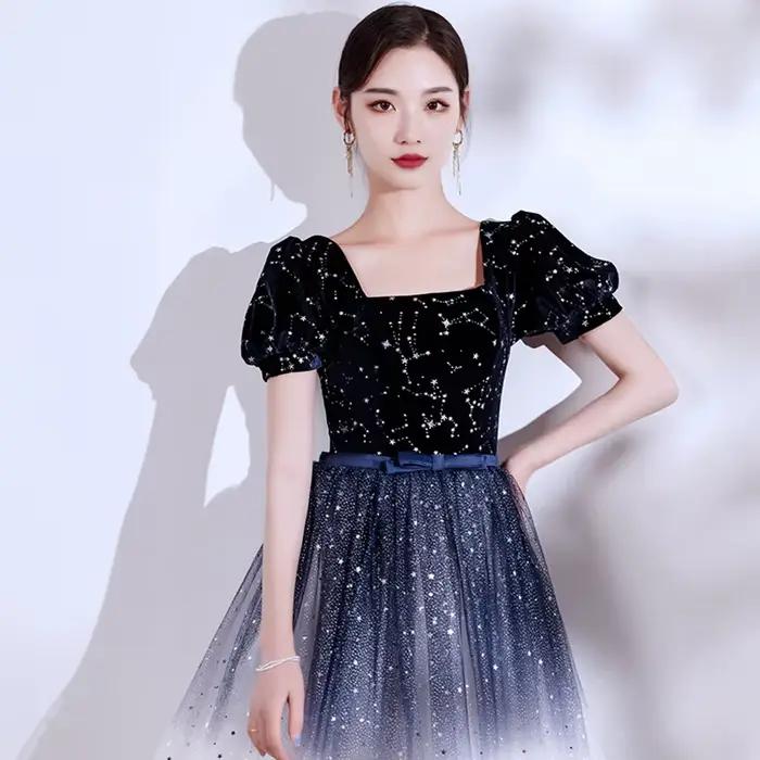 DongCMY-Robe de Bal Courte en Tulle à Paillettes