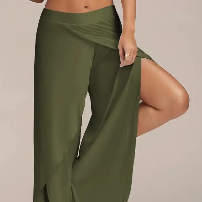 Pantalon à jambes larges pour femmes fitness yoga fendu fjMandala ouvert confortable gypsy hippicopter sarouel Aladdin occassions spéciales