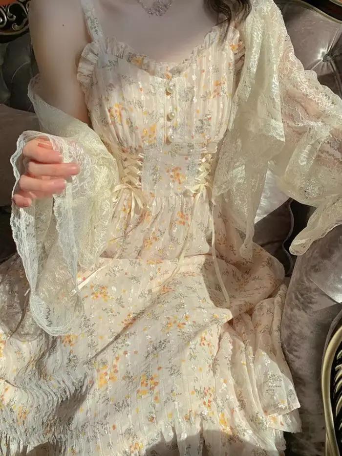 Robe Mi-Longue Élégante à Imprimé Floral pour Femme