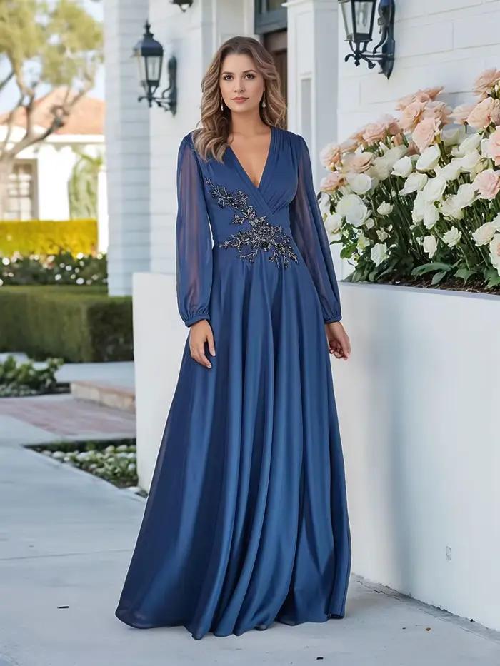 Robes mère de la mariée à col en V