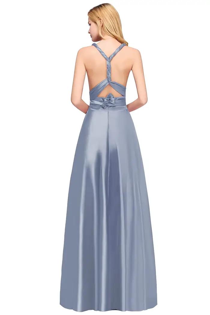 Robe de soirée moderne avec train de cour polyester satinée pour femmes âgées de 25 à 34 ans occasions spéciales soirée officielle élégante à offrir