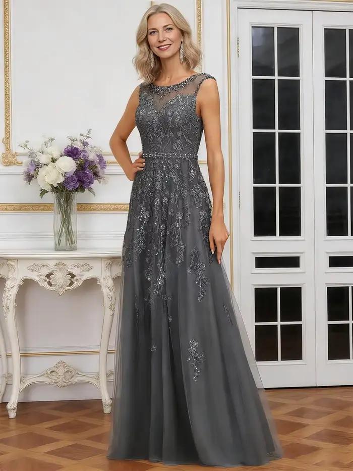 Robe en mousseline de soie pour mère de la mariée