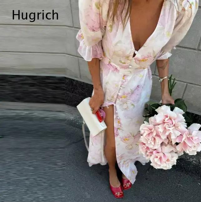 Robe longue romantique à imprimé floral