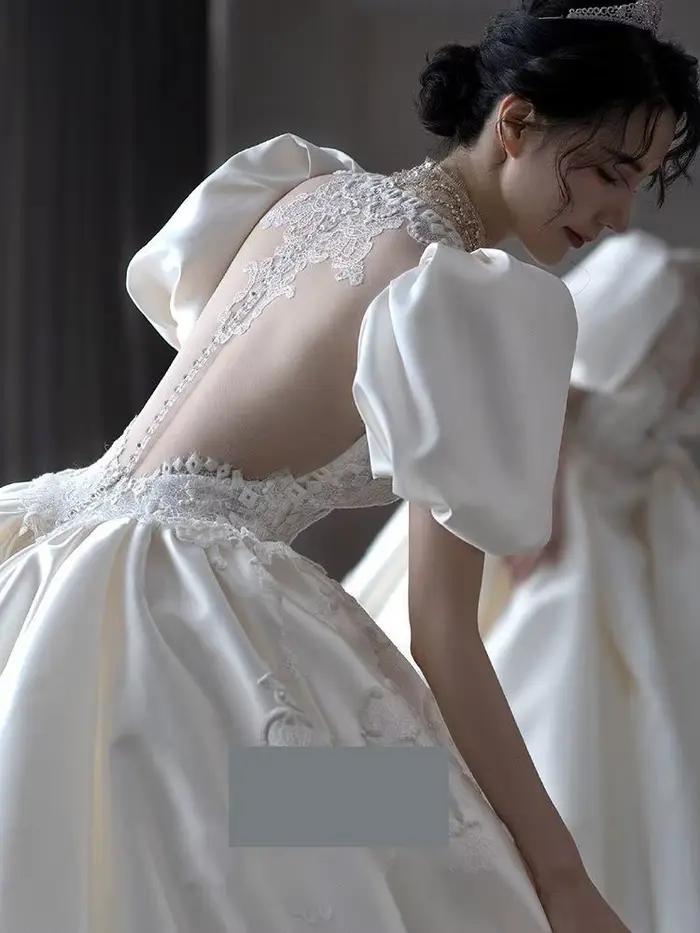 Robe de mariée en Satin français