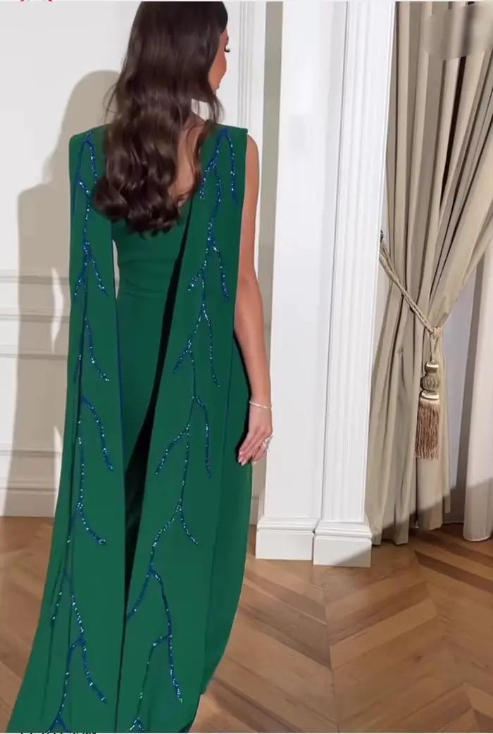 Asastationary-Robe de soirée à col rond pour femme