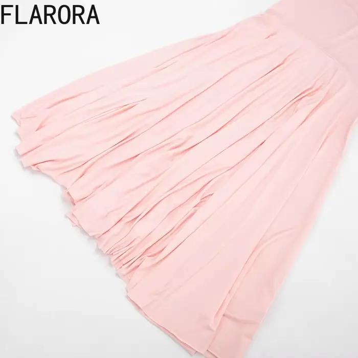 FLARORA Robe longue élégante froncée pour femme