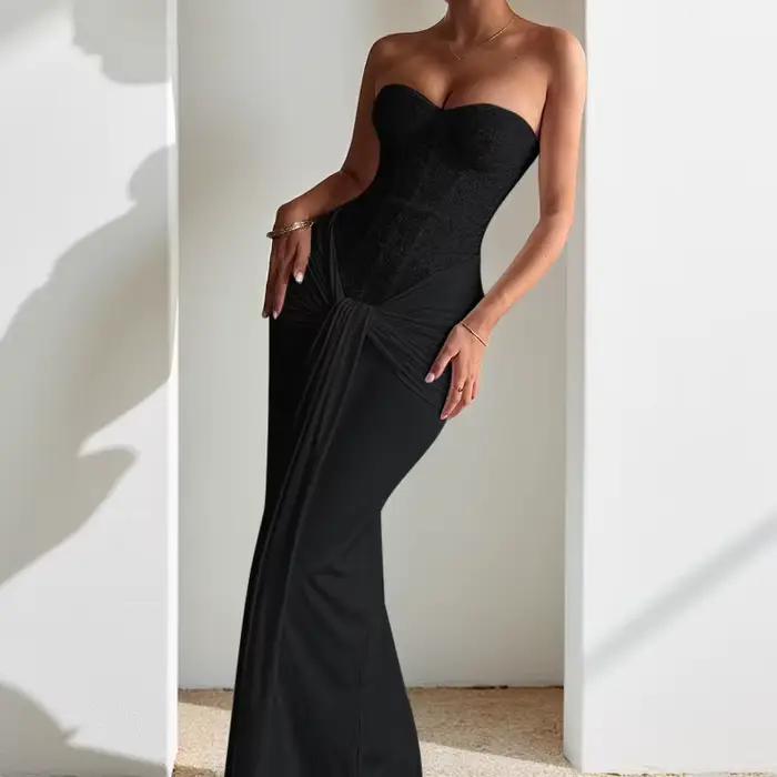 Robe longue de soirée de noël pour nouvel an