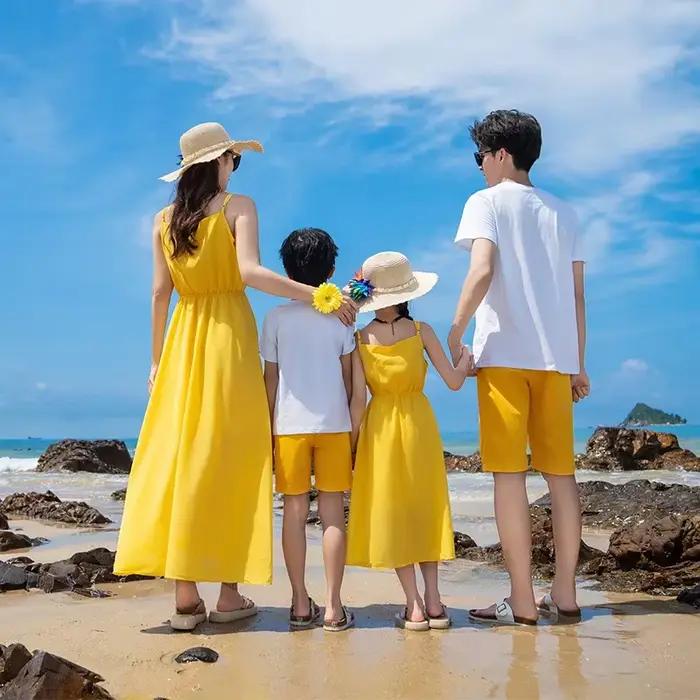 Vacances Couple Look famille vêtements maman fille Resort robes
