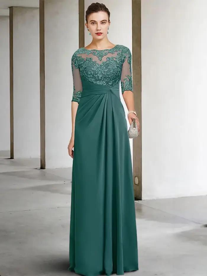 Robe de soirée en mousseline de soie pour mariage