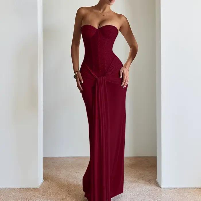 Robe longue de soirée de noël pour nouvel an