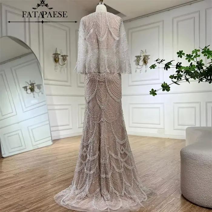 FATAPAESE Haute Couture robes de soirée de luxe avec Cape 2 pièces robe