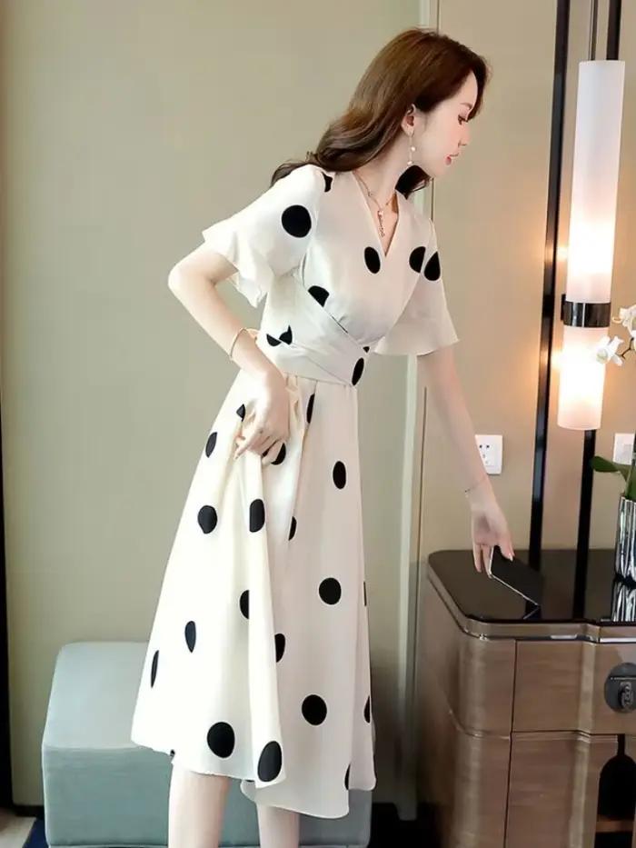 InjMidi-Robe en Satin Doux pour Femme