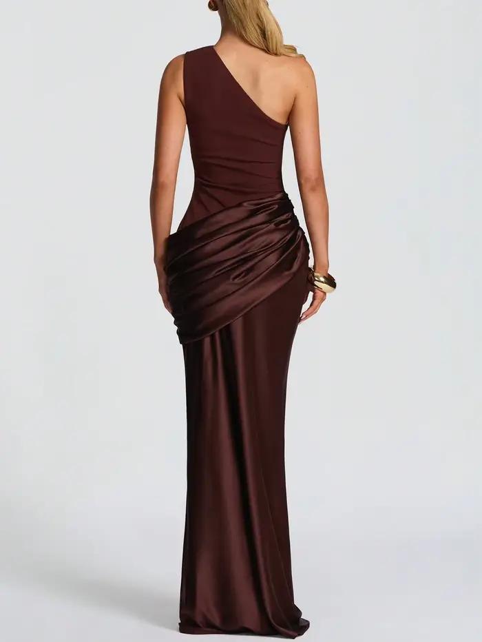 Robe longue moulante asymétrique Sadona pour femme