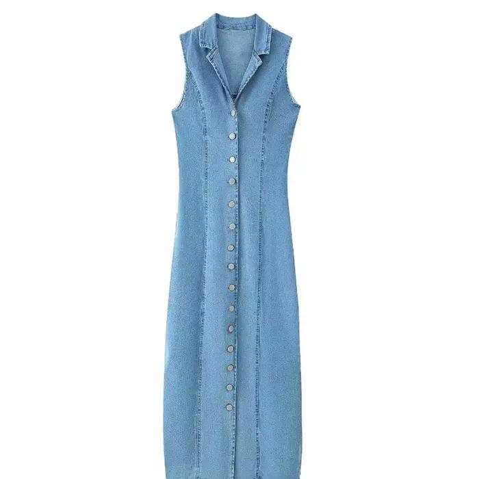 Robe longue en Denim pour femmes