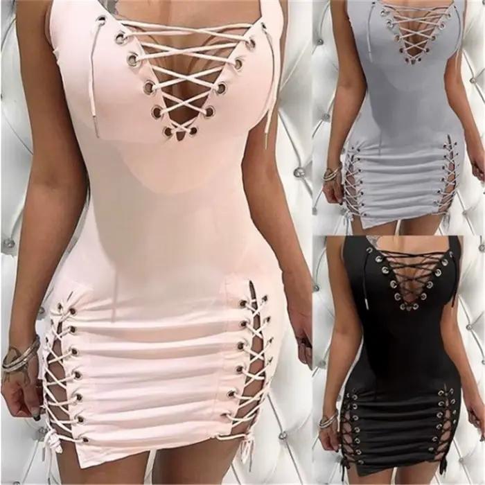Robe sexy à lacets pour femmes