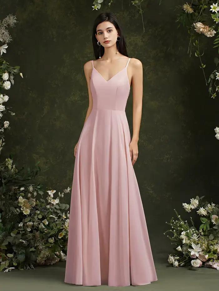 Misshow-Robe de soirée longue en mousseline de soie