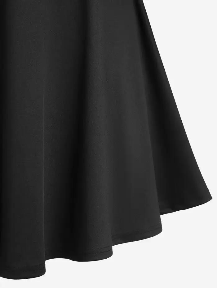 Robe grande taille gothique uni avec découpes échelle pour femmes occasions spéciales été printemps