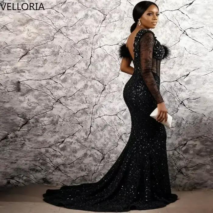 Robe de soirée sirène noire