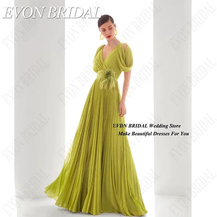 EVON BRIDAL-Robe de Soirée Longue en Mousseline de Soie