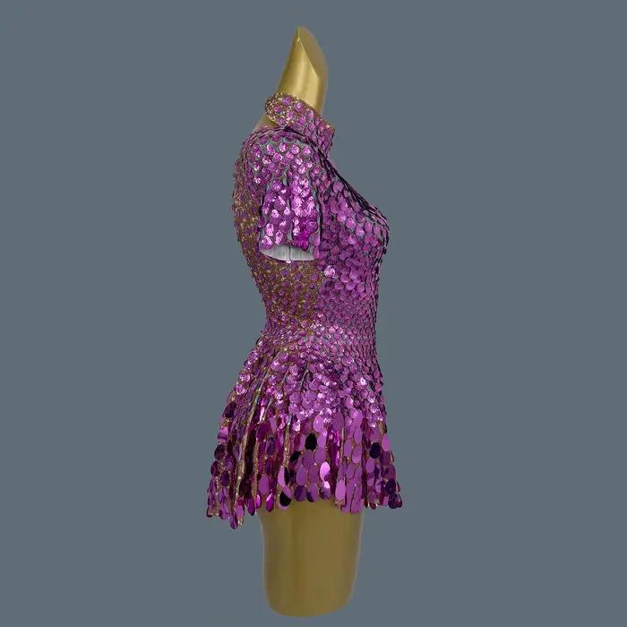 Paillettes scintillantes robe latine vêtements de scène célébrer anniversaire bal