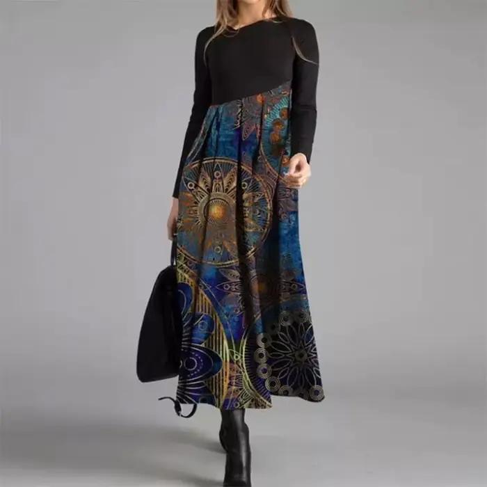 Robe longue élégante à col en V pour femmes