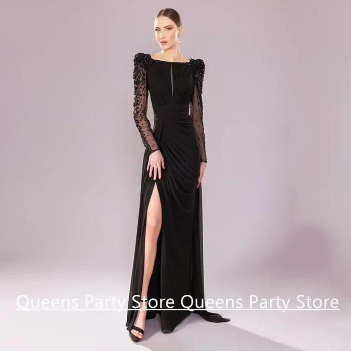 Robe de soirée arabe en mousseline de soie