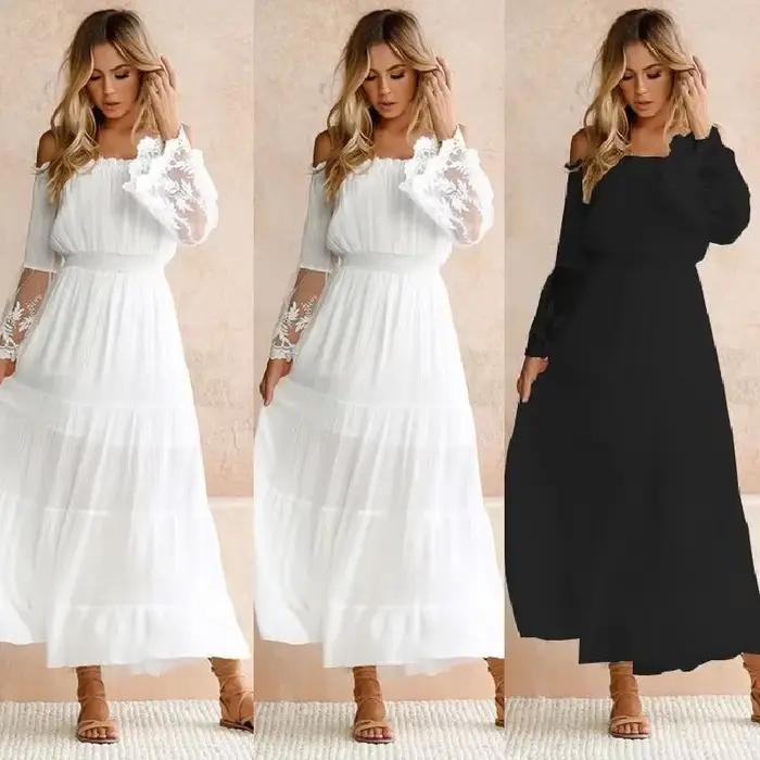 Robe trapèze à manches longues pour femmes