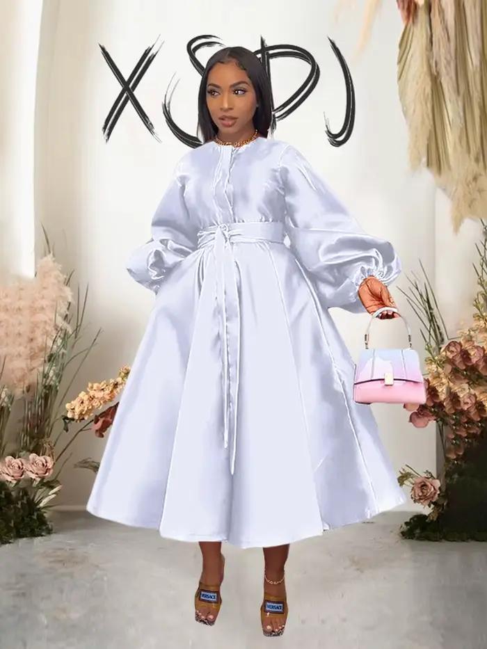 Robe longue vintage en satin pour femme