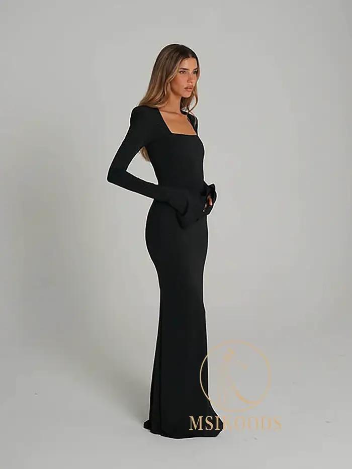 Robes de soirée noires modestes Msikoods 2026