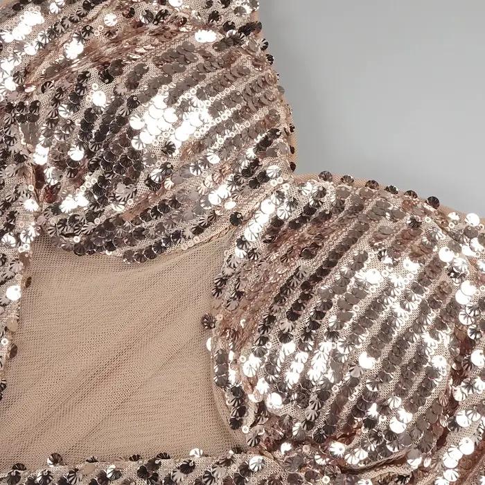 Robe longue élégante à paillettes pour femmes