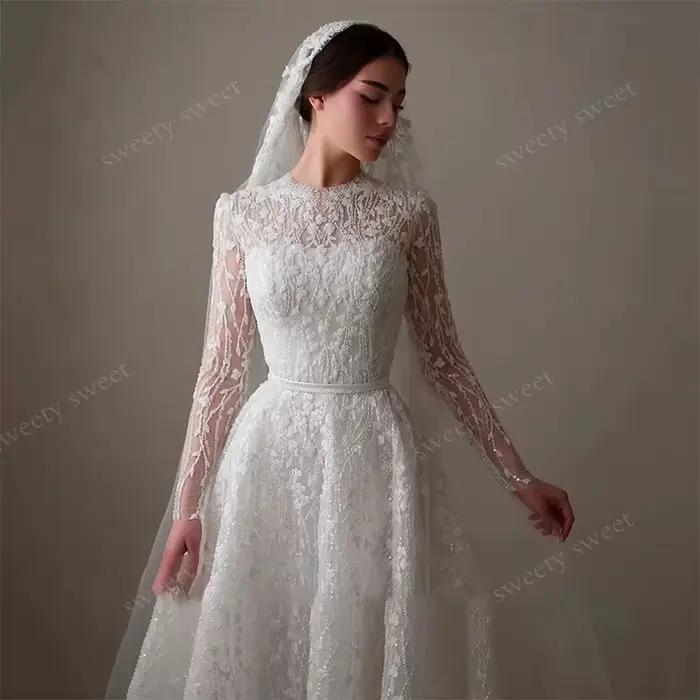 Robe De mariée à paillettes en Organza perlé avec broderie