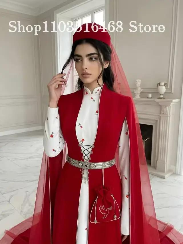Robe de mariée musulmane rouge personnalisée