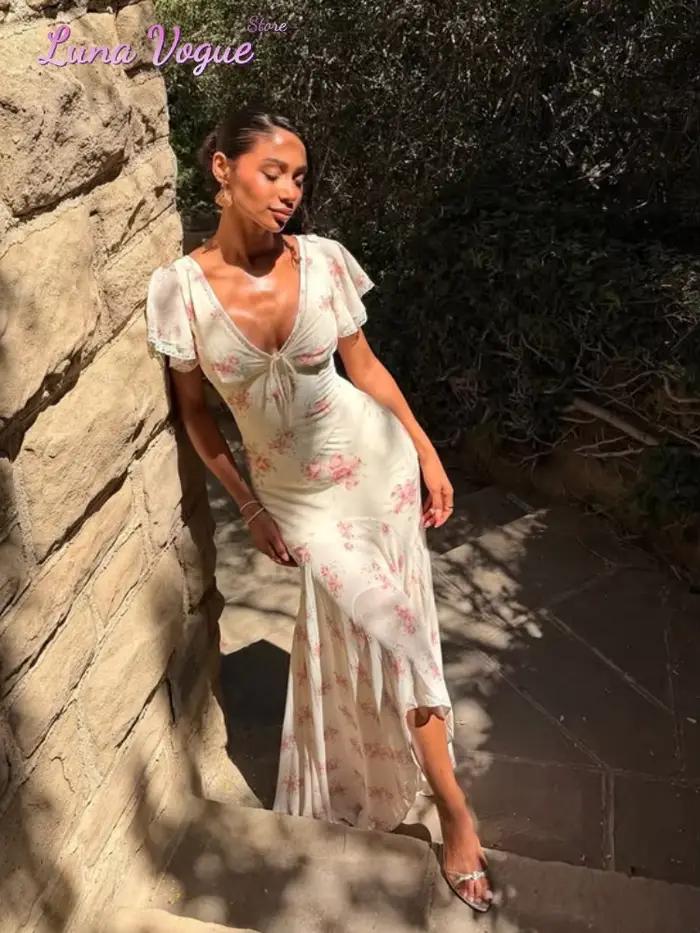 Robe longue élégante en mousseline pour femme