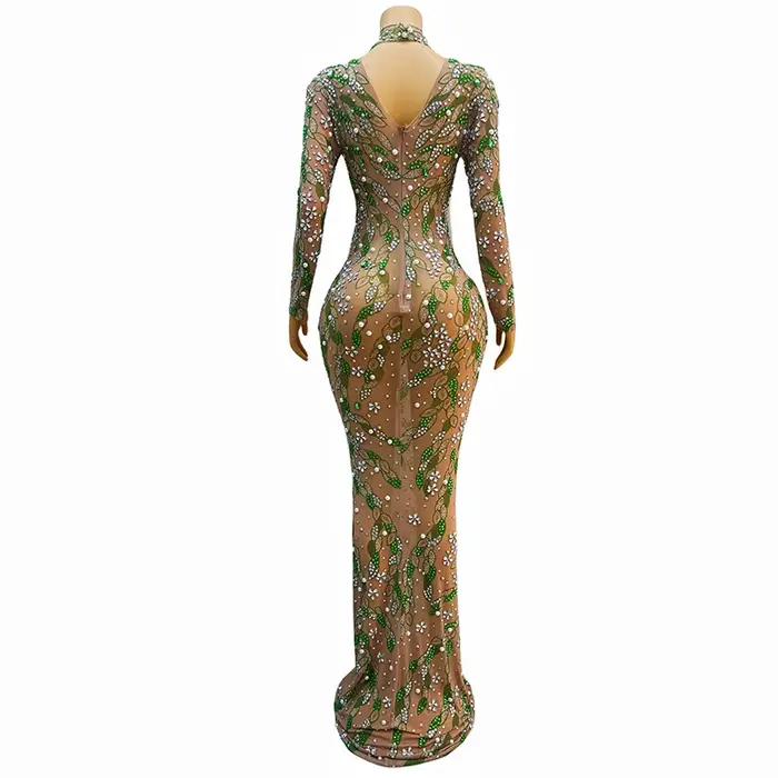 Robe de Soirée Longue et Luxueuse avec Gros Strass