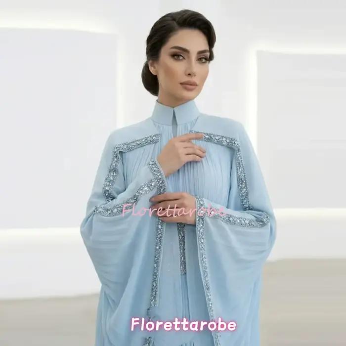 Robe de soirée marocaine en mousseline de soie