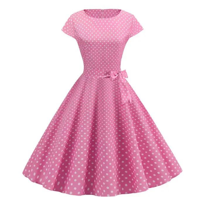 Femmes robes d'été Robe Vintage années 1950 60 Pin Up grande balançoire fête vêtements de travail