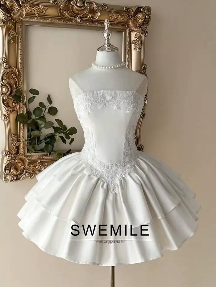 SWEMILE Robe de mariée élégante à plusieurs niveaux pour femmes