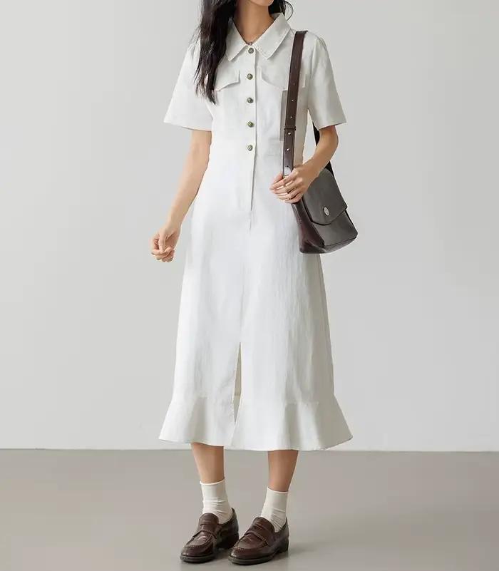 Robe queue de poisson élégante et raffinée pour femme avec taille cintrée pour un effet amincissant