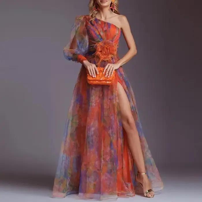 Robe de soirée en maille pour femmes