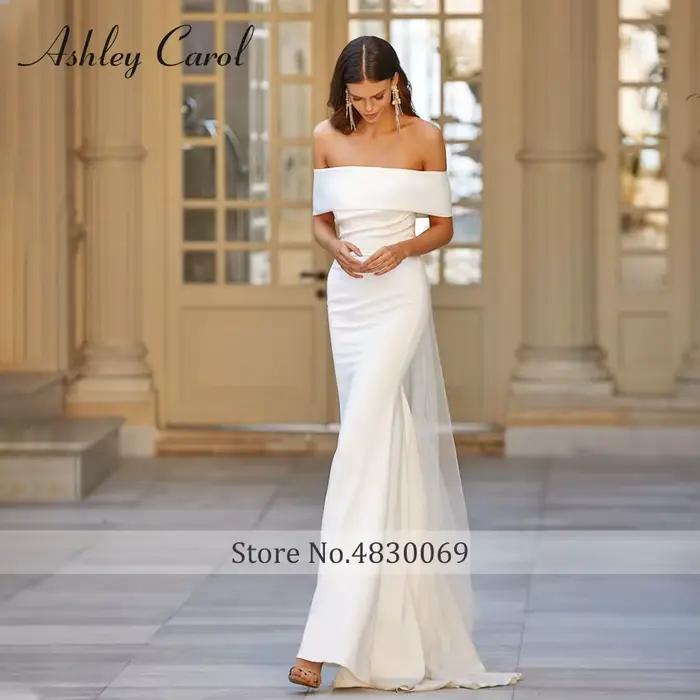 Ashley Carol robe de mariée sirène délicate épaules dénudées Satin