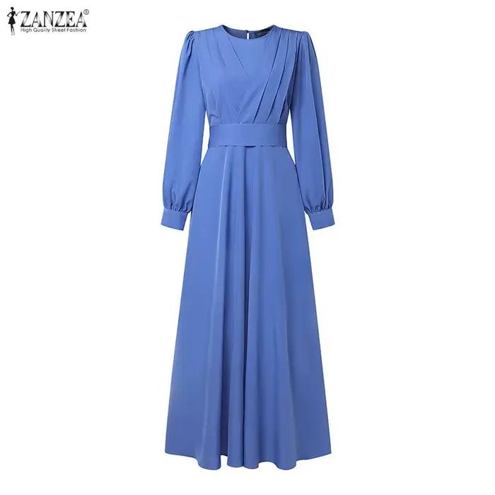 ZANZEA musulman Hijabs femmes Maxi Robes longues modeste à manches