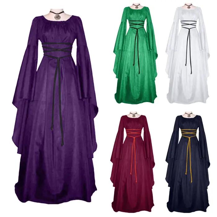 Robes pour femmes 2024 élégant grande taille médiéval rétro gothique robe