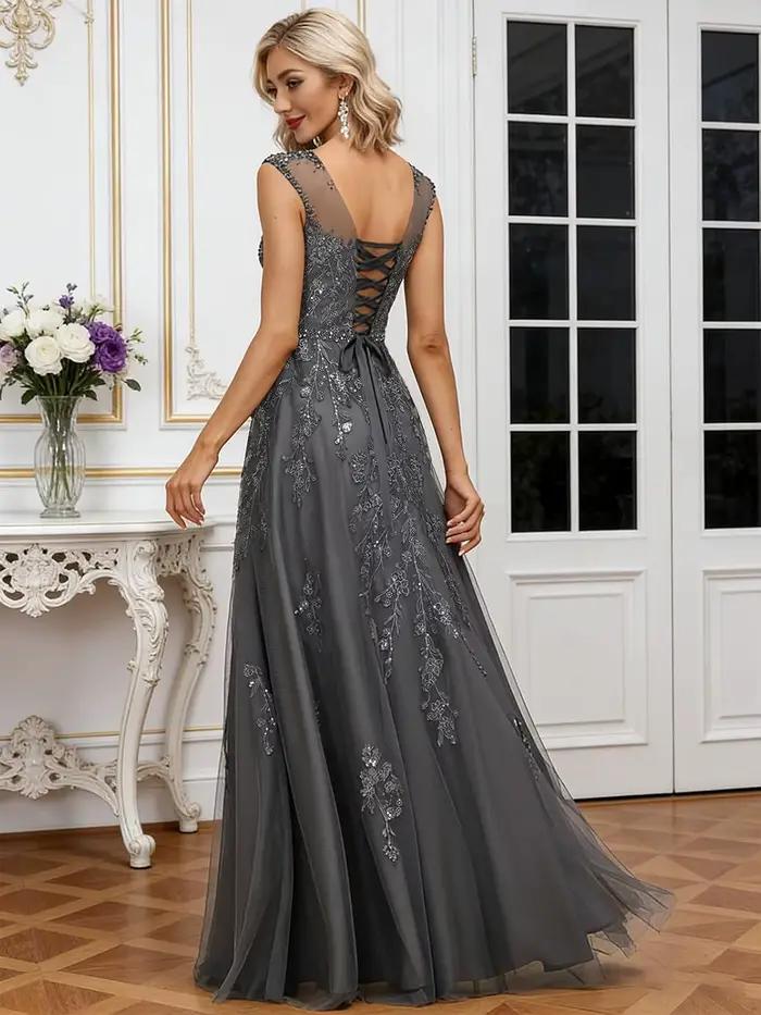 Robe en mousseline de soie pour mère de la mariée