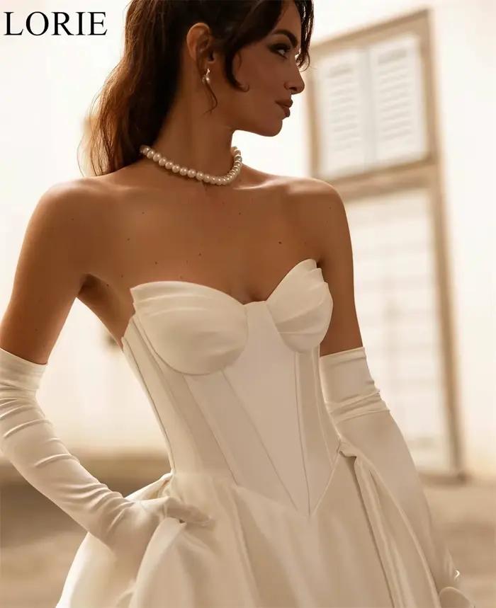 Robes de mariée élégantes en satin ivoire LORIE