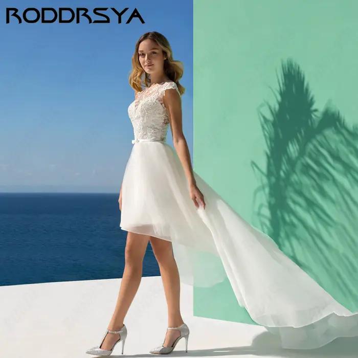 Robe de Mariée Haut Bas Tulle RODDRSYA Personnalisable