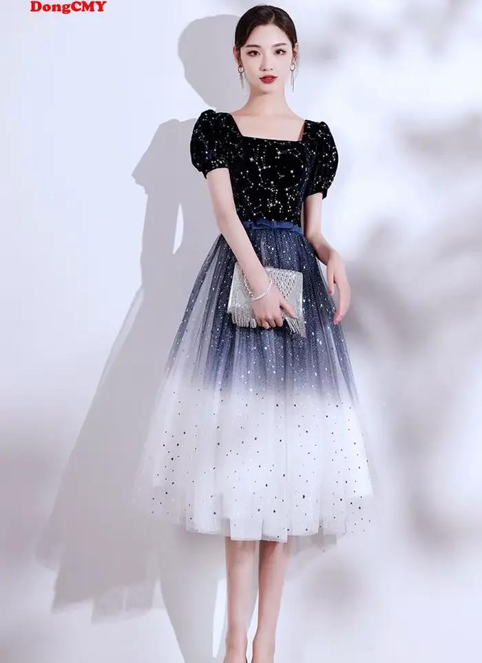 DongCMY-Robe de Bal Courte en Tulle à Paillettes