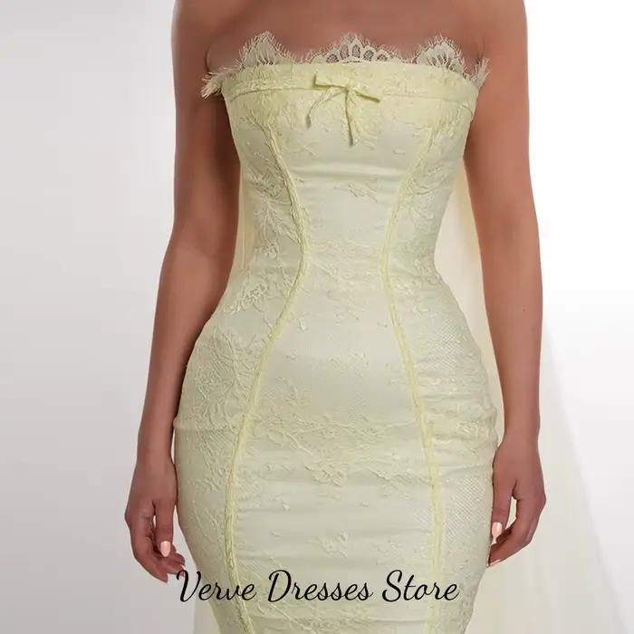 Robe de bal sirène élégante en dentelle avec appliques