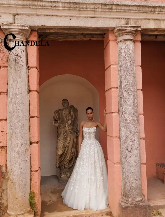 CHANDELA Robe de mariée classique sans manches