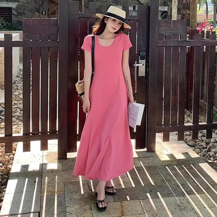 Robe longue française élégante et Simple pour femmes