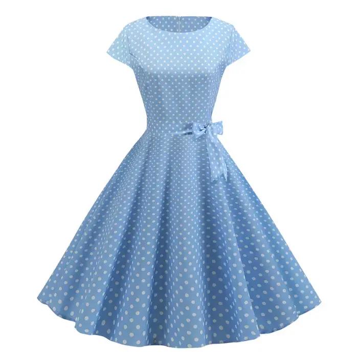 Femmes robes d'été Robe Vintage années 1950 60 Pin Up grande balançoire fête vêtements de travail